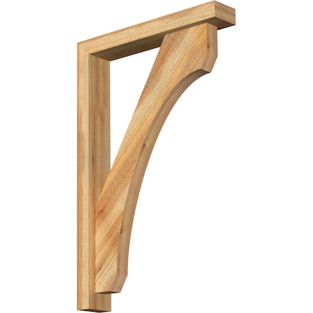 Ekena Millwork Legacy Block Rough Sawn Bracket w/ Offset Brace, Western Red Cedar, 4"W x 22"D x 34"H BKT0402X22X34LEC05RWR
